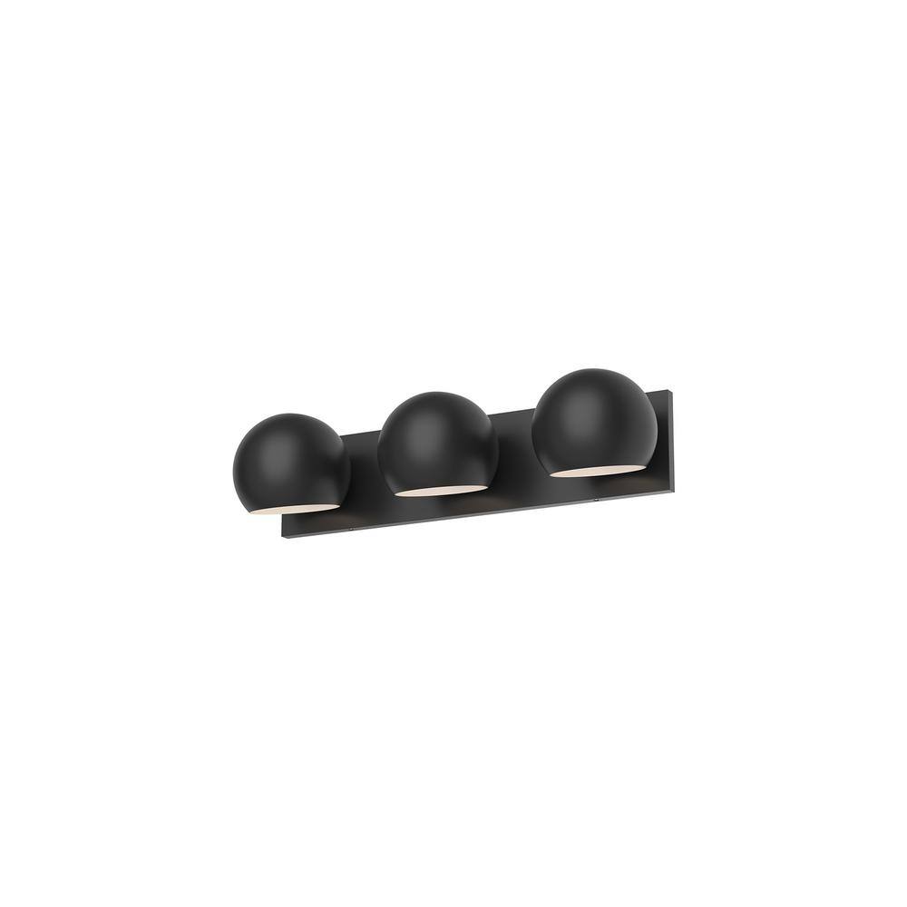 Willow Matte Black Steel 3-Light Vanity Wall Fixture