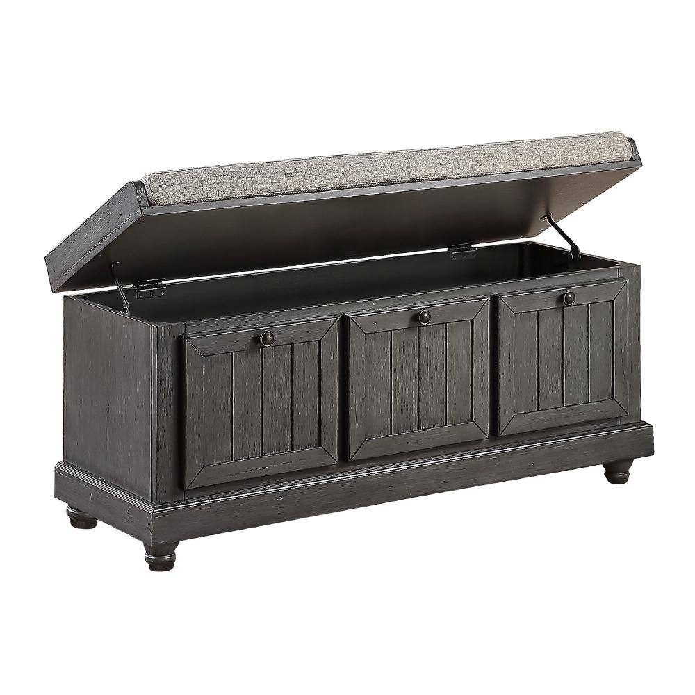 Woodwell 44" Dark Gray Lift-Top Storage Bench