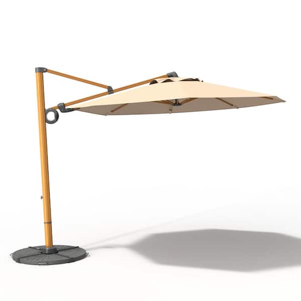 Mondawe 10 ft. Aluminium Pole Patio Cantilever Umbrella 360° Rotation Offset Umbrella