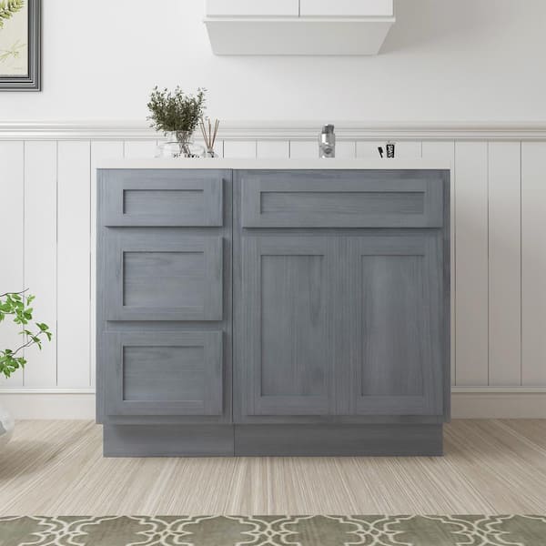 39 in. W x 21 in. D x 32.5 in. H Bath Vanity Cabinet without Top in Silver