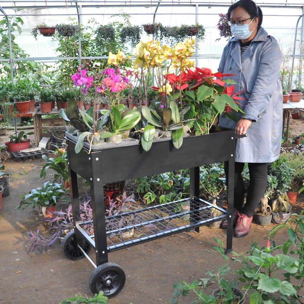 Metal Raised Garden Bed Cart with Legs ZN-2056 - The Home Depot