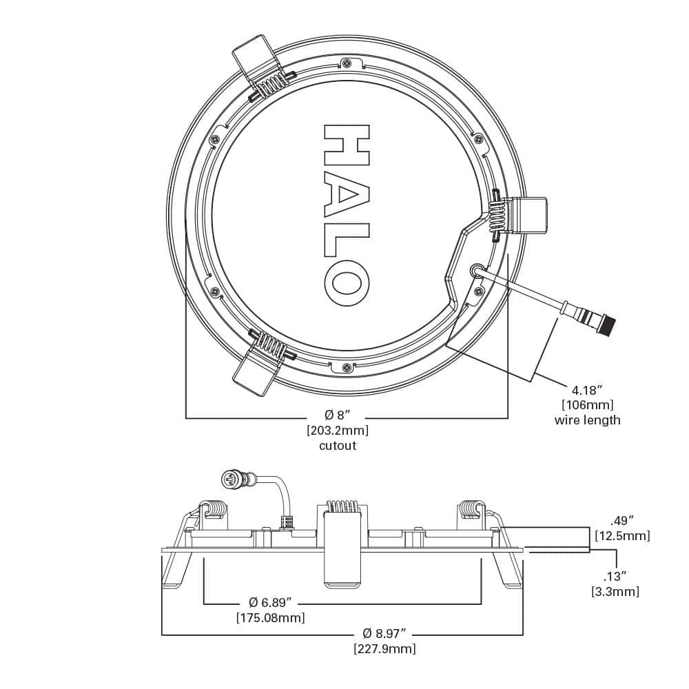 8-Inch White Aluminum Ultra-Thin LED Recessed Downlight