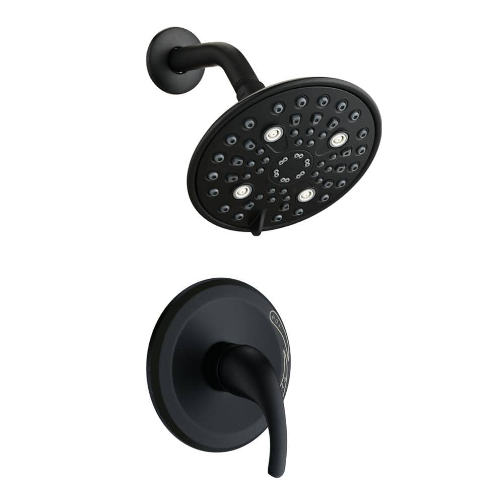 Single Handle 5-Spray Shower Faucet 2.5 GPM with High Pressure in. Matte Bl