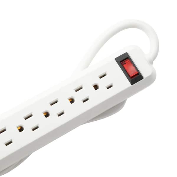 6-Outlet Power Strip with 4 ft. Cord Right Angle Plug (2-Pack
