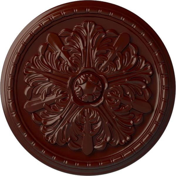Ekena Millwork 1-1/2" x 17-1/8" x 17-1/8" Polyurethane Washington Ceiling Medallion, Brushed Mahogany
