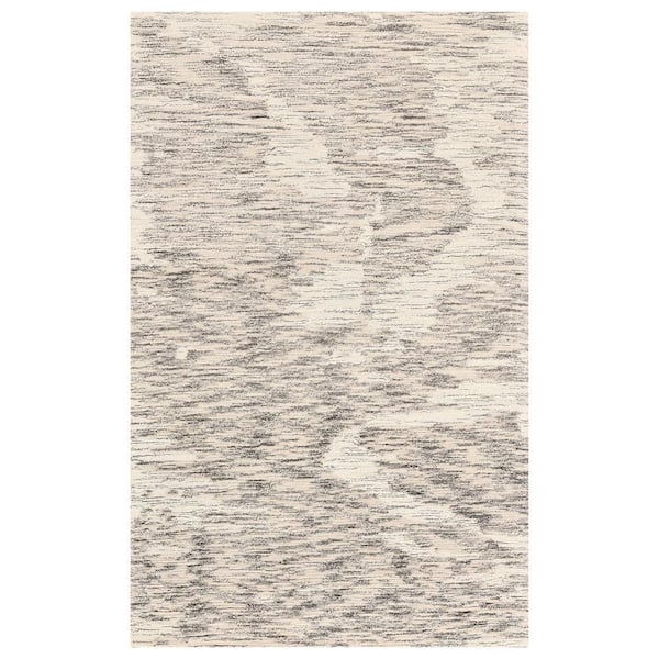 Mexico 5 x 8 Ivory Charcoal Abstract Pattern Area Rug for High Traffic Living Room Dining Room Bedroom