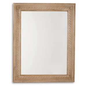 Belenburg 40 in. W x 52 in. H Rectangle Wood Washed Brown Framed Accent Mirror