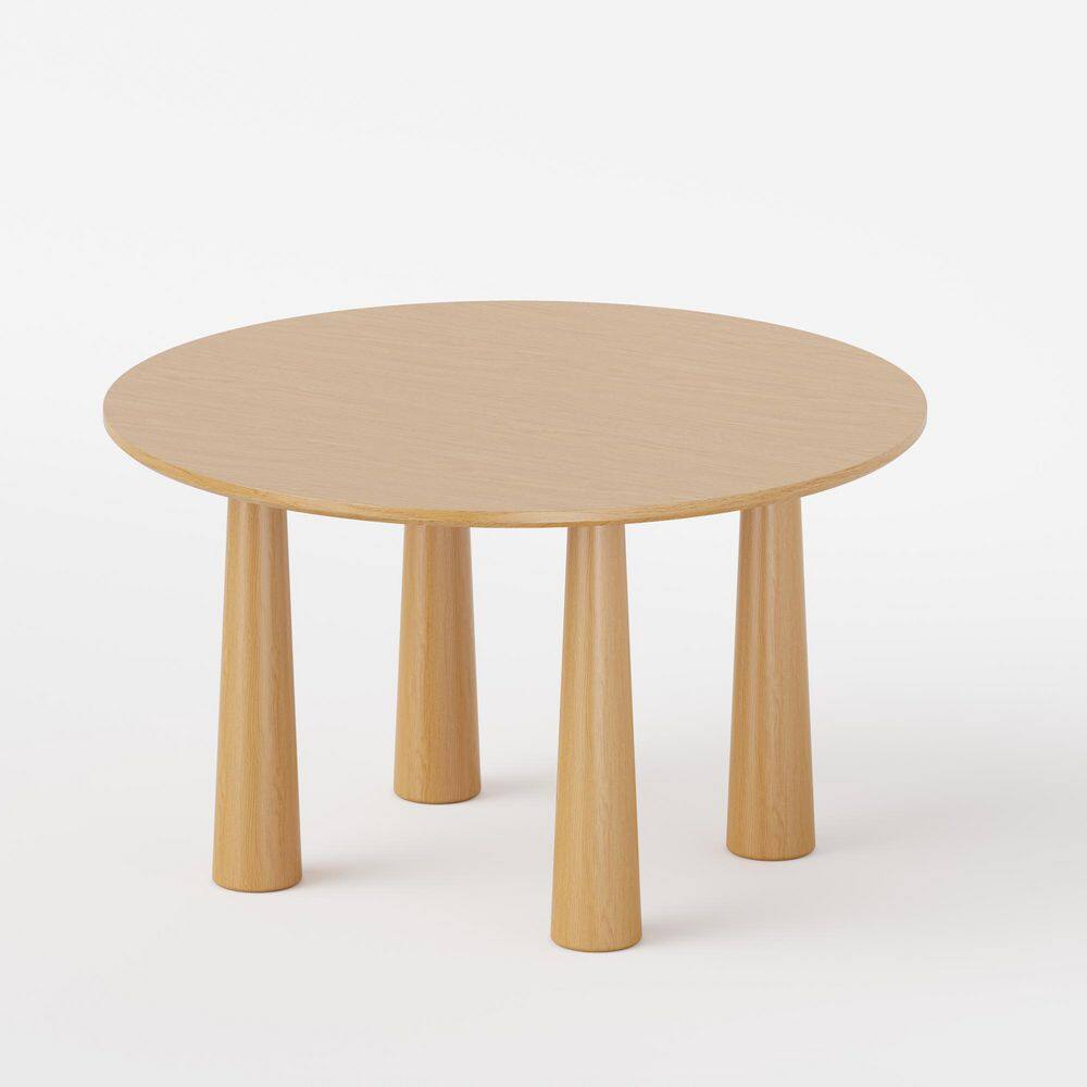 Round Light Brown Solid Wood 52 in. Kitchen Tables 4 Legs Dining Table Seats 6