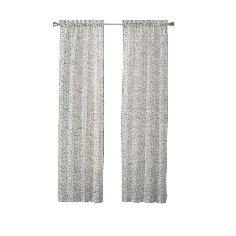 Spa Blue Cotton Polyester Rod Pocket Curtain Panels