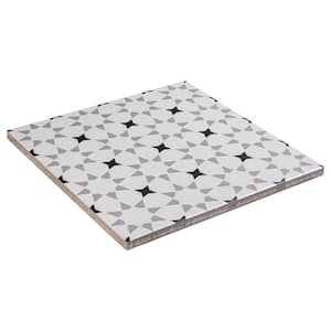 Bliss Deco Black/Gray and White 8 in. x 8 in. Porcelain Matte European Floor and Wall Tile (10.76 sq. ft./Case)