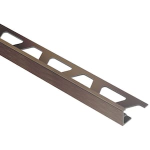 Jolly Brushed Antique Bronze Anodized Aluminum 5/16 in. x 8 ft. 2-1/2 in. Metal Tile Edging Trim