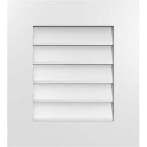 18 in. x 20 in. Vertical Surface Mount PVC Gable Vent: Decorative with Standard Frame