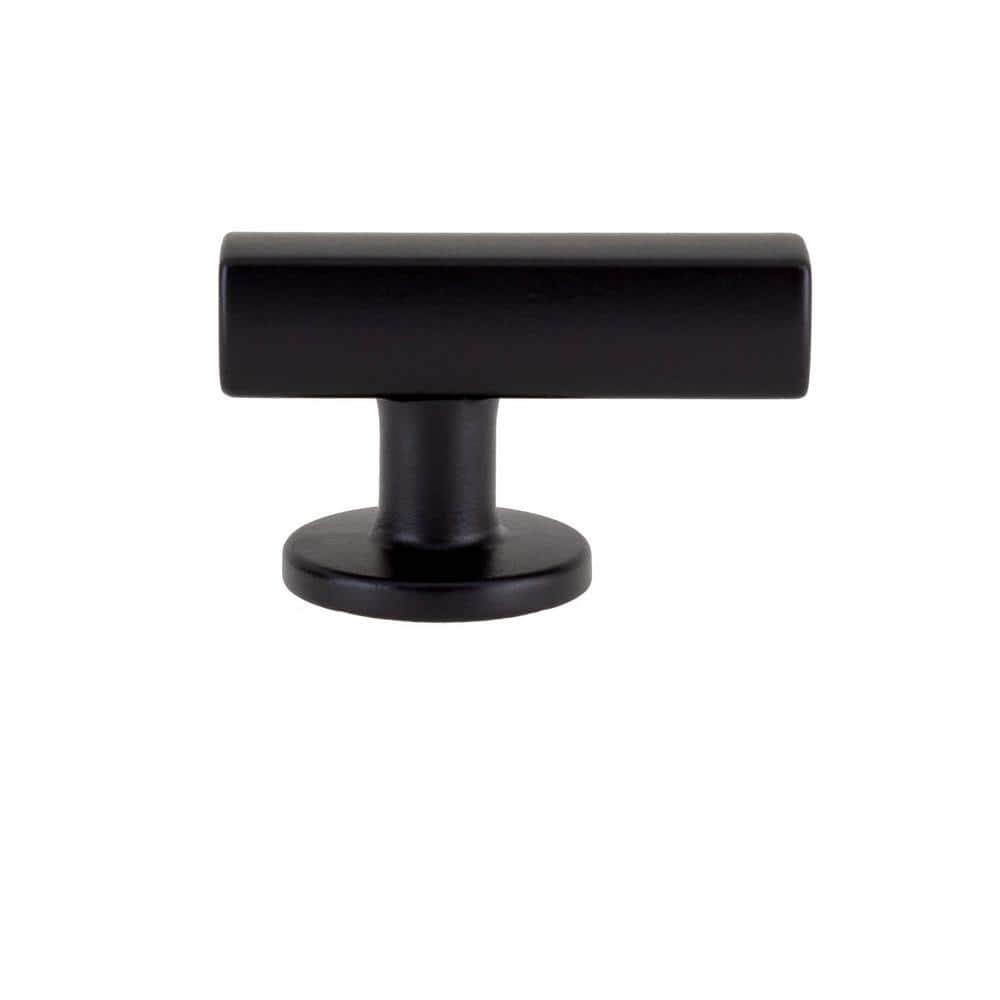Flynn Matte Black Rectangular Bar Knob with Mounting Hardware