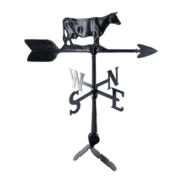 24 in. Aluminum Cow Weathervane - Black