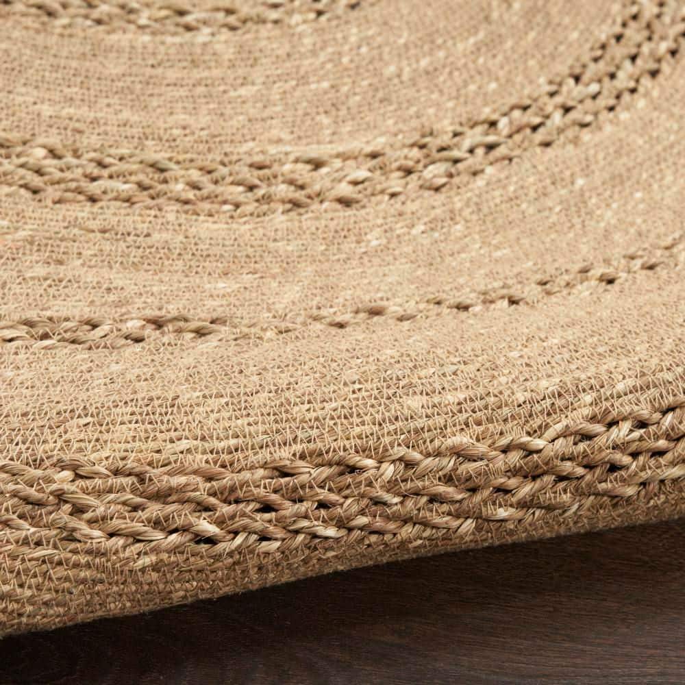 Natural Seagrass Round Rug 5' Easy Care Stain-resistant
