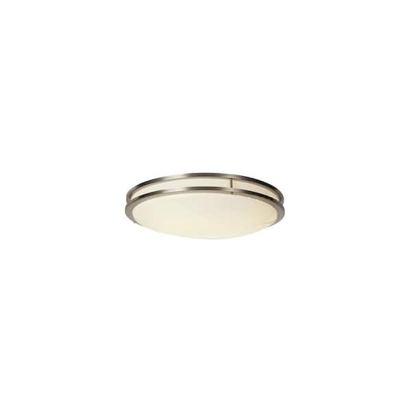 Monument 14.75 in. 2-Light Satin Nickel Flush Mount