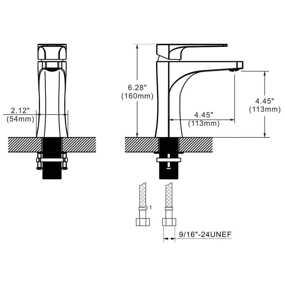 Brushed Gun Black Single Handle Modern Bathroom Faucet