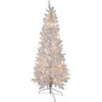 3 ft. Pre-Lit Woodbury White Pine Slim Artificial Christmas Tree Clear Lights