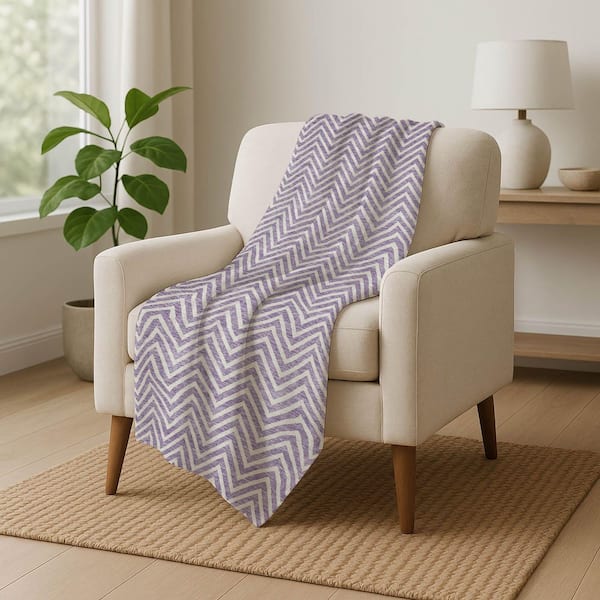 Premium Machine Washable ASB934 Lilac 50 in. x 70 in. Sherpa Throw Blanket