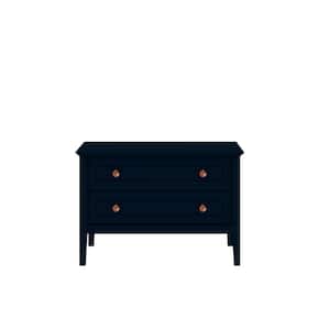 Crown 2-Drawer Tatiana Midnight Blue Bachelor Dresser (24.9 in. H x 38.97 in. W x 20.59 in. D)