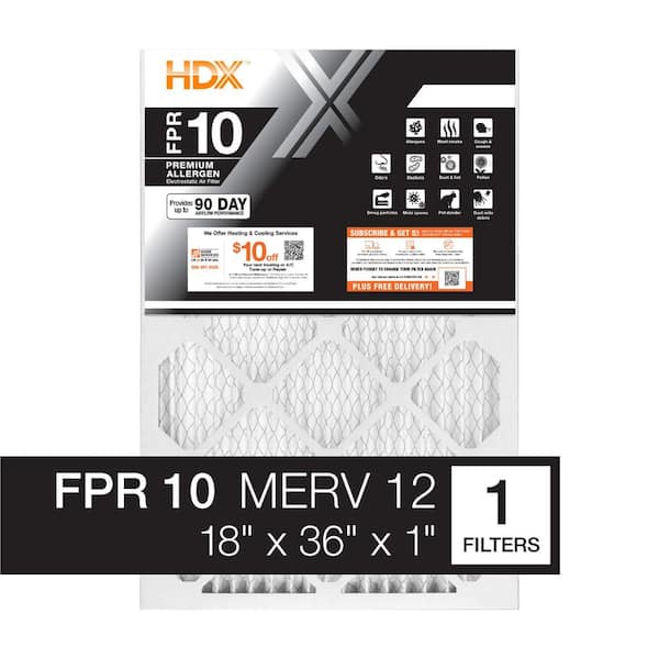 18 in. x 36 in. x 1 in. Premium Pleated Air Filter FPR 10, MERV 12