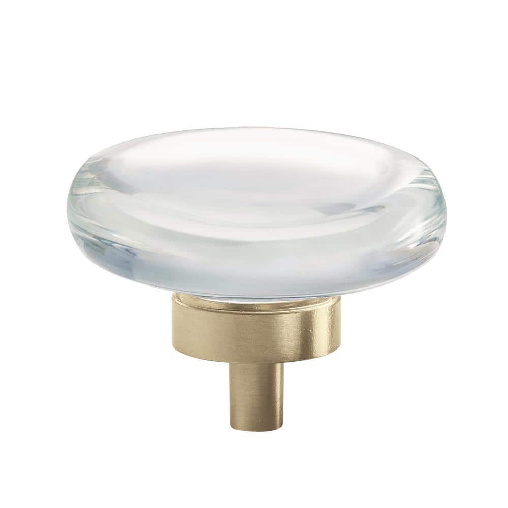 Glacio 1-3/4 in. (44mm) Modern Clear/Golden Champagne Round Cabinet Knob