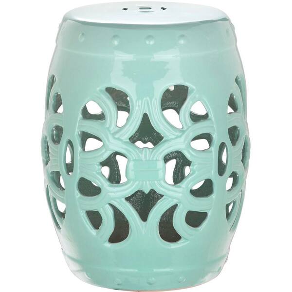 SAFAVIEH Imperial Vine Light Blue Ceramic Garden Stool