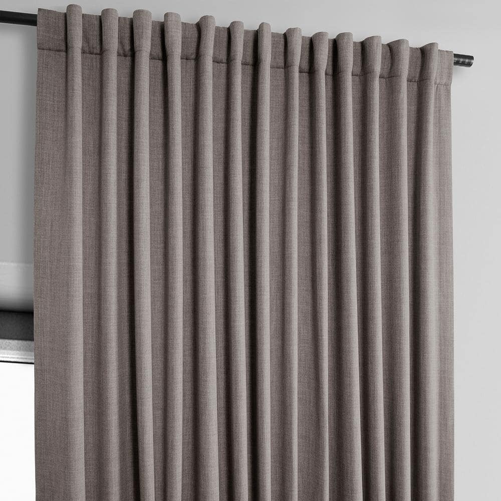 Mink 84" Faux Linen Blackout Curtain Panel