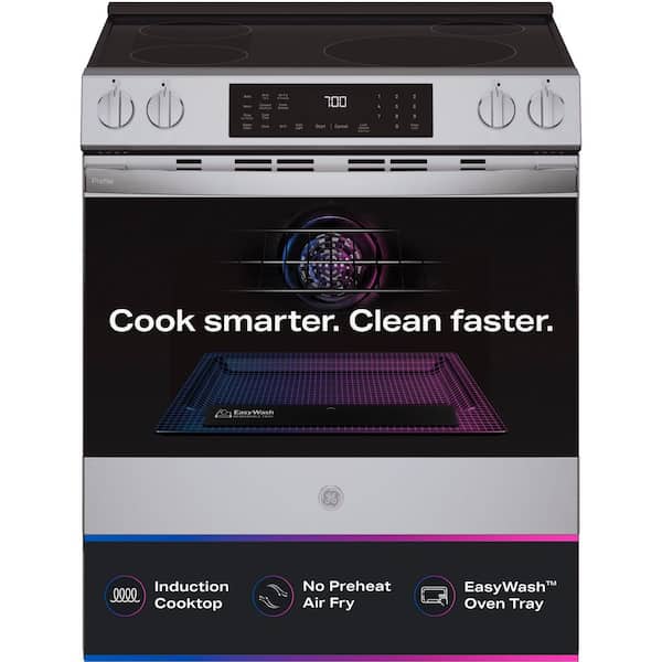 30 in Smart Slide-In Induction and Convection Range with No Preheat Air Fry and EasyWash️ Oven tray