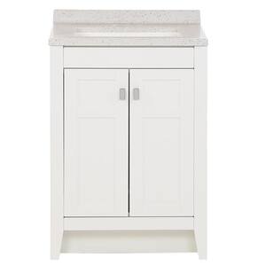 Bladen 24.5 in. W x 18.75 in. x 37.6 in. H Vanity in White with Solid Surface Vanity Top in Polar Gray with White Sink