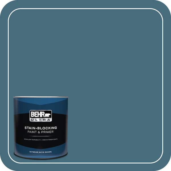 BEHR ULTRA 1 qt. #S480-6 Poseidon Satin Enamel Exterior Paint & Primer