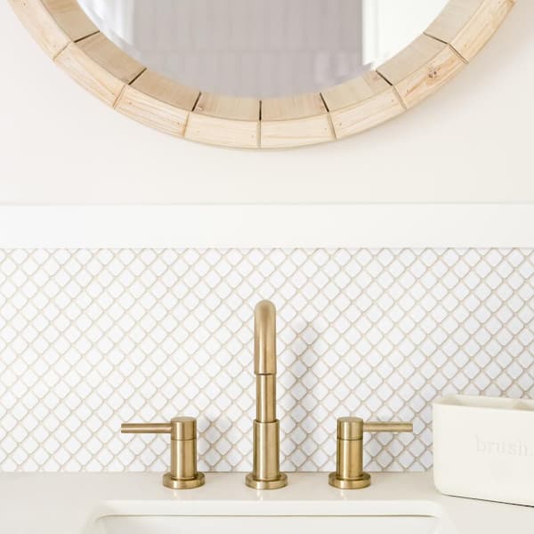 Hudson Diamond Glossy White 12 in. x 12 in. Porcelain Floor and Wall Mosaic Tile (10.6 sq. ft./Case)