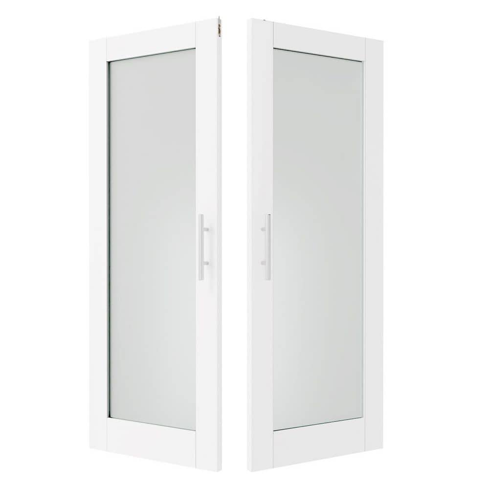 60 in. x 80 in. Solid Wood & MDF, Full Lite, Frosted Glass, White Primed, Pantry Door, Interior Door Slab W/ Ball Catch price history on PriceWatchPro