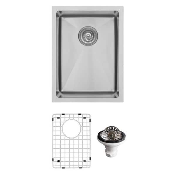 Karran 16-Gauge Stainless Steel 25 in. Single Bowl Drop-In Kitchen Sink  with Grid and Basket Strainer EL-30-PK1 - The Home Depot