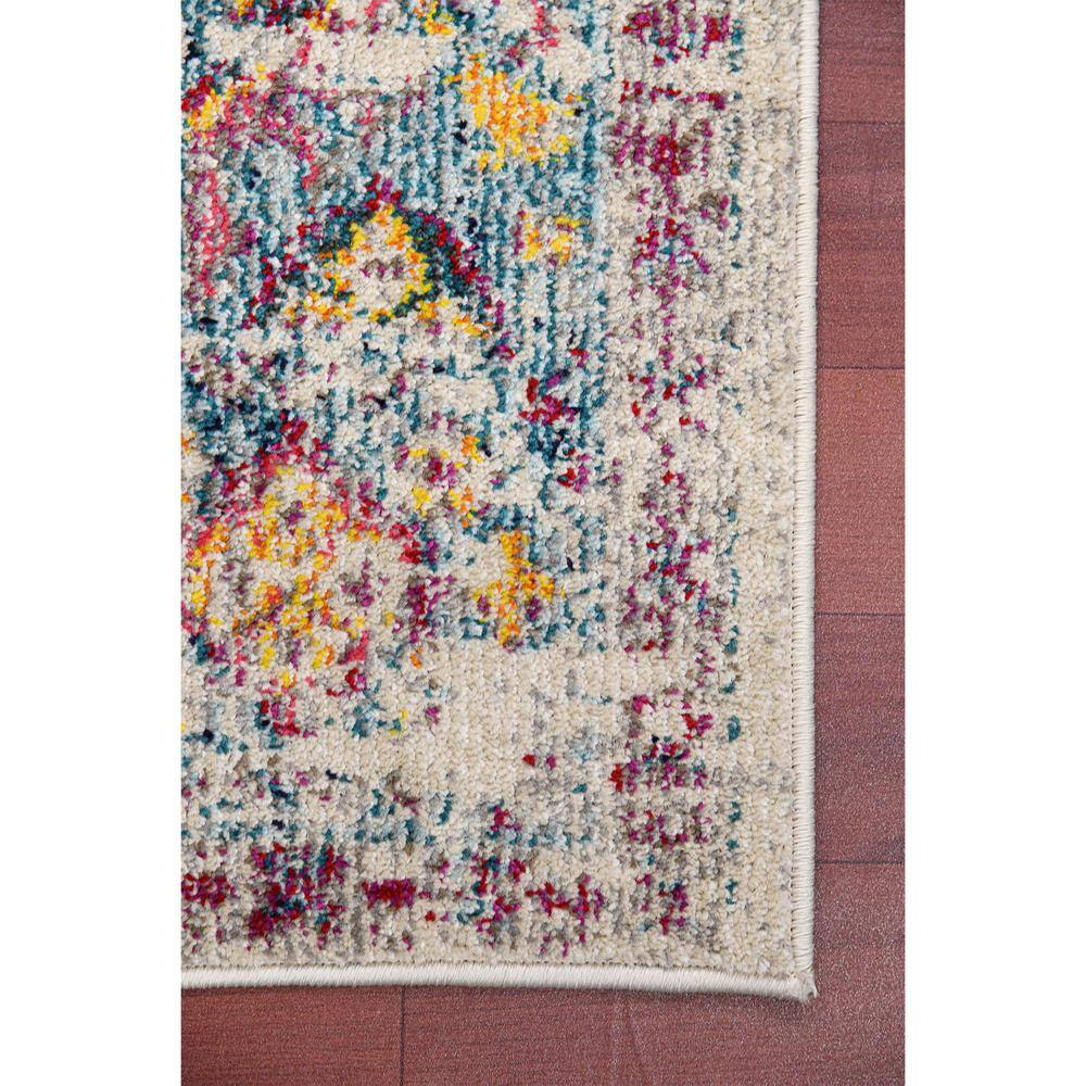 Gray and Orange Round Reversible Synthetic Area Rug