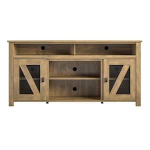 Macona 60 in. Natural Particle Board TV Stand Fits TVs Up to 60 in. with Cable Management