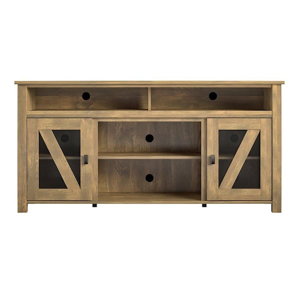 Ameriwood Home Macona 60 in. Natural Particle Board TV Stand Fits TVs Up to 60 in. with Cable Management