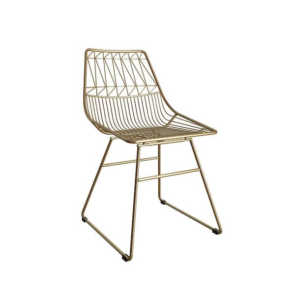 gold wire metal chair