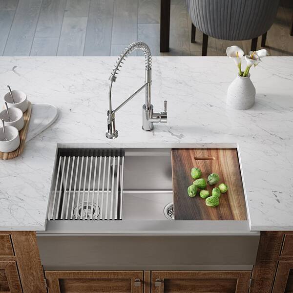 double bowl farmhouse sink