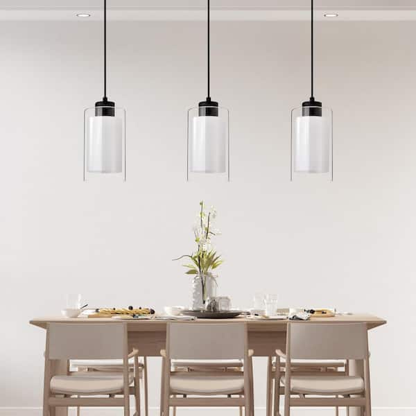 Edvivi Avenue 1-Light Matte Black Mini Pendant Light with Clear