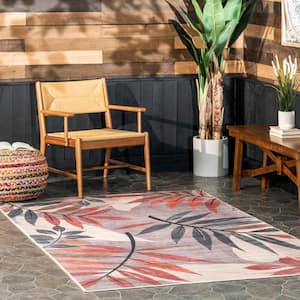 Mayra Machine Washable Multicolor 4 ft. x 6 ft. Floral Indoor/Outdoor Area Rug