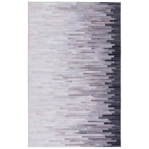Faux Hide Ivory/Gray 5 ft. x 8 ft. Machine Washable Gradient Area Rug