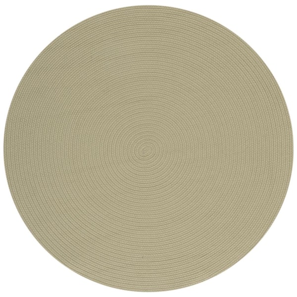 SAFAVIEH Braided Sage 4 ft. x 4 ft. Machine Washable Solid Color Gradient Round Area Rug