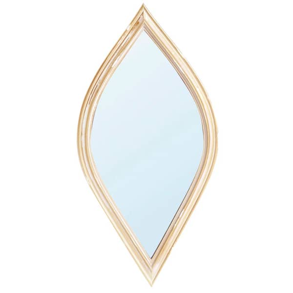 6.5 in. x 0.6 in. x 13 in. Irregular Decorative Mirror for Wall Decor, Antique Gold Accent Mirror Polyresin