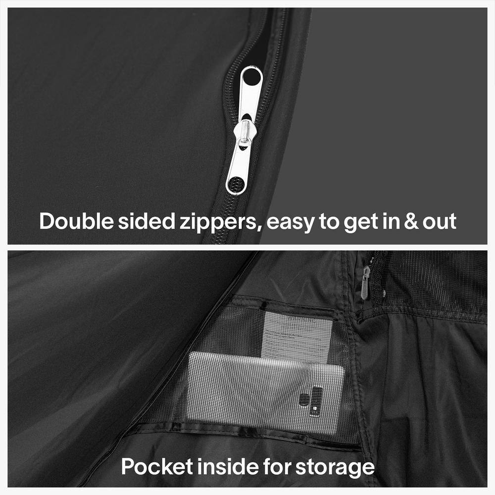 Charcoal Black Full Size Polyester Privacy Bed Tent