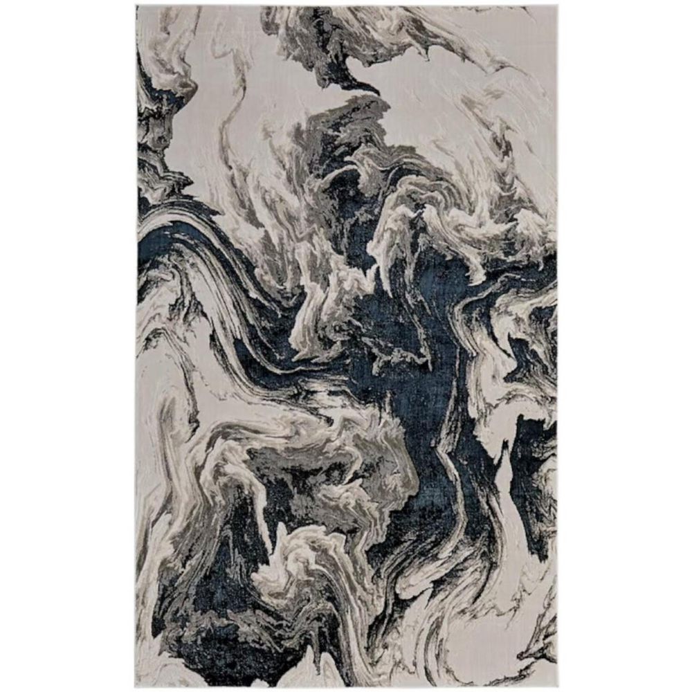 2 ft. x 3 ft. Ivory Black and Taupe Abstract Area Rug