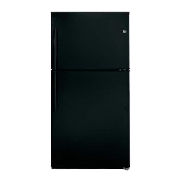 GE 21.1 cu. ft. Top Freezer Refrigerator in Black, ENERGY STAR