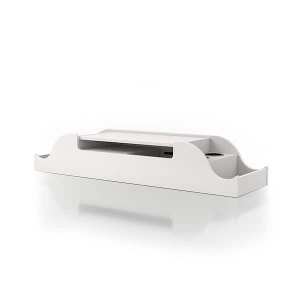 Islet White Wall Mounted Particle Board MakeUp Vanity with Flip-Top Mirror 47.24 in.