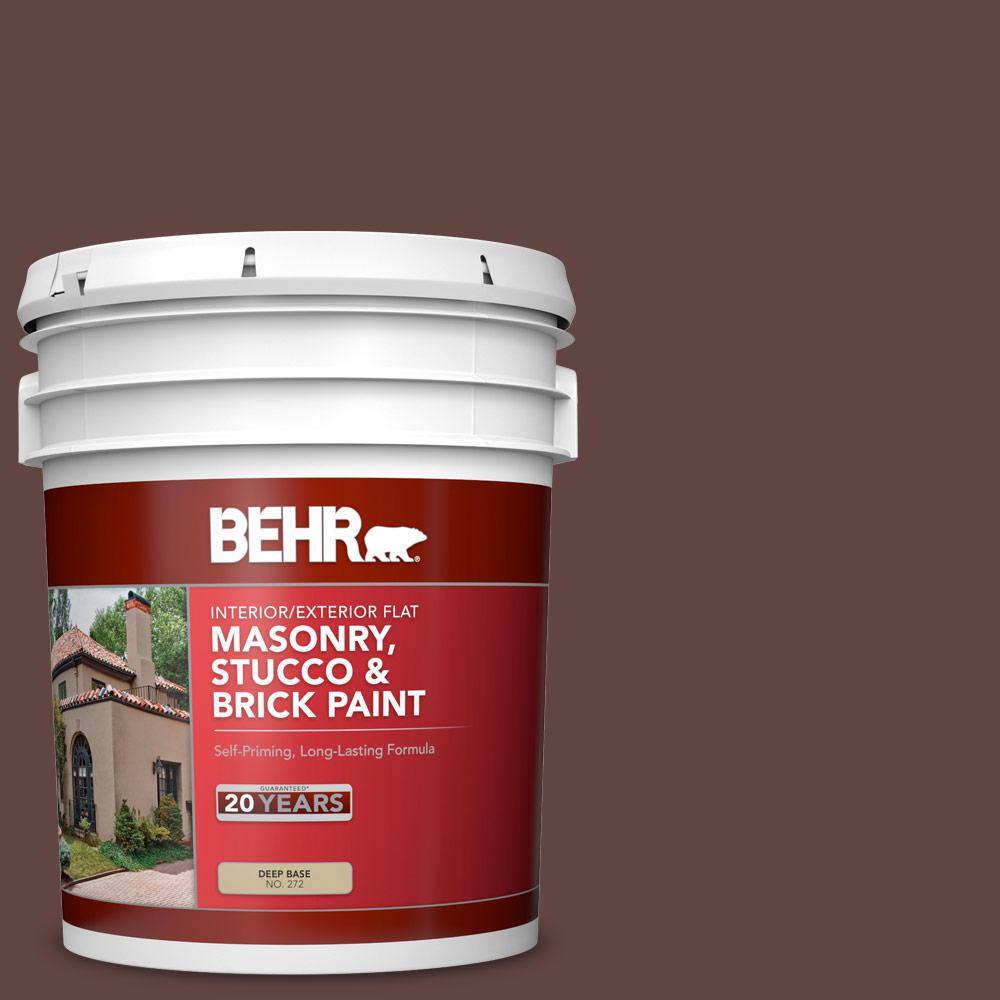 5 gal. #PPU3-20 Cinnabark Flat Interior/Exterior Masonry, Stucco and Brick 