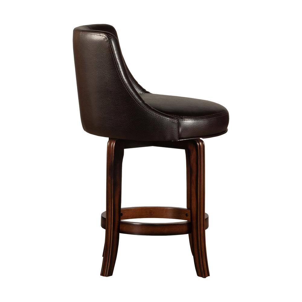 Napa Valley Dark Brown Wood Swivel Counter Stool